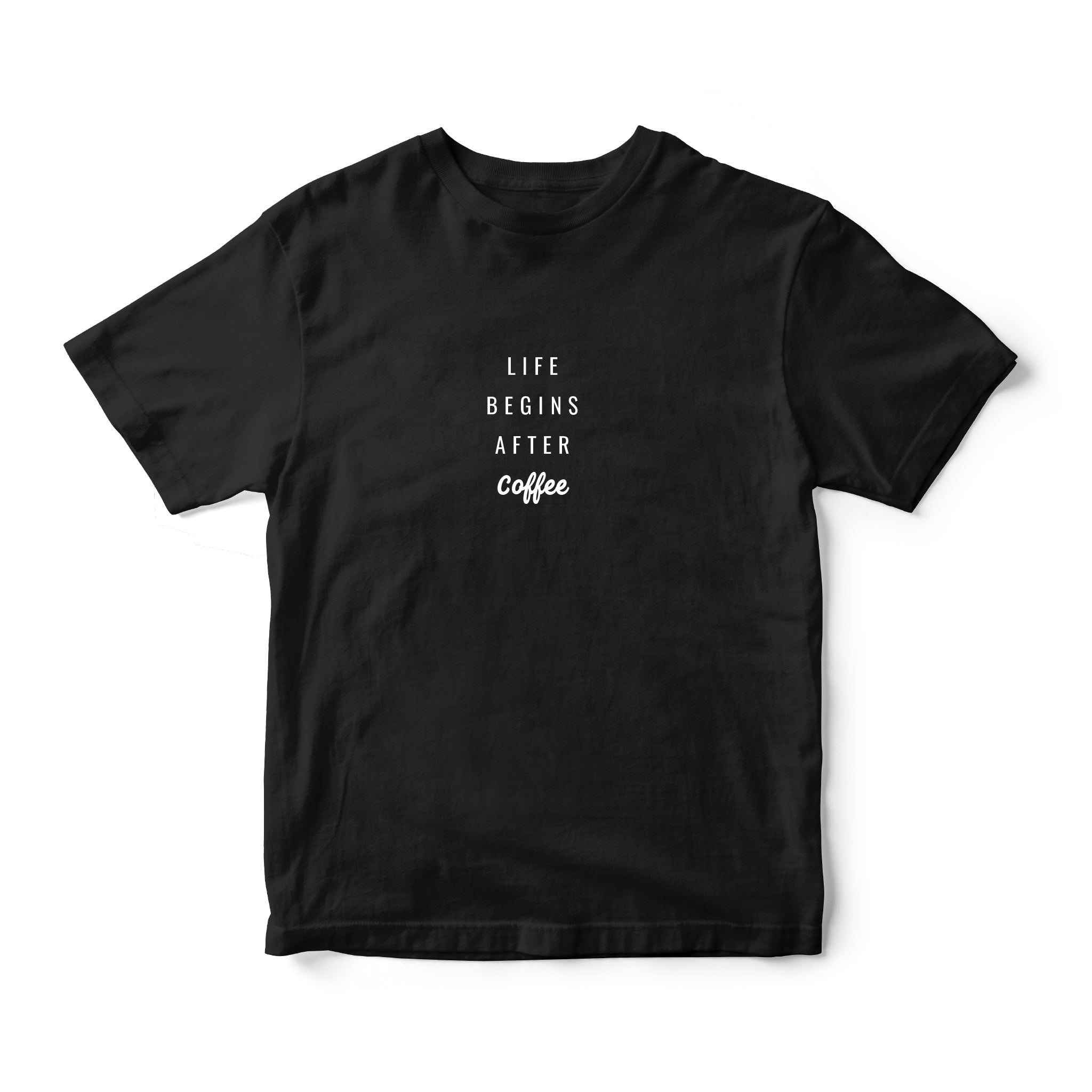 Instee Life Begins After Coffee T-shirt Unisex 100% Cotton
