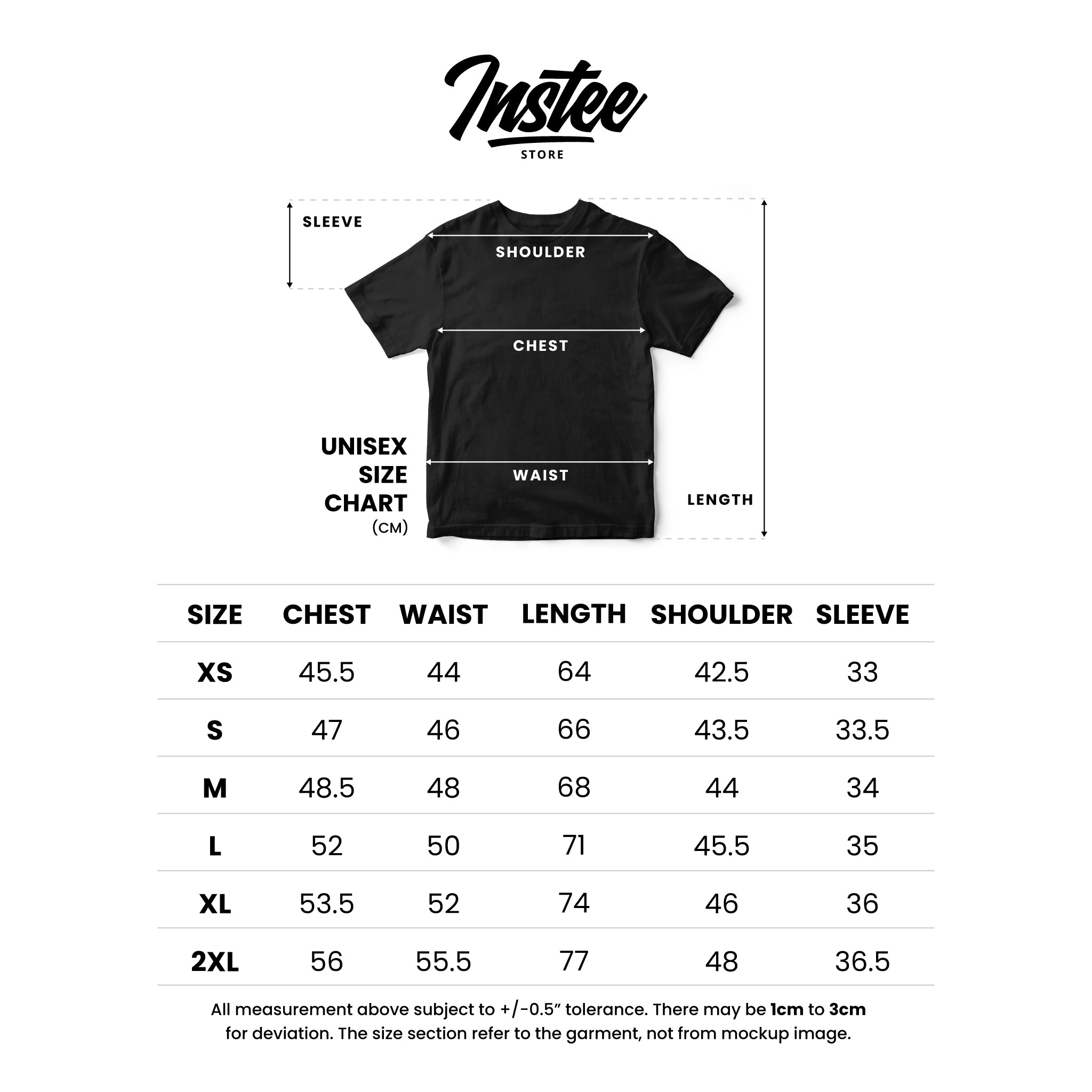 Instee Instee Store T-shirt Unisex 100% Cotton